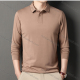 Wholesale Men's Business Plain Long Sleeve Slim Fit Polo Shirt 2515# Khaki Wholesale Clothing Market & Suppliers -LIUHUAMALL