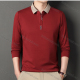 Wholesale Men's Casual Plain Collared Contrast Button Front Long Sleeve Henley Shirt 2520# Red Wholesale Clothing Market & Suppliers -LIUHUAMALL