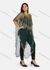 Wholesale Women's Glamorous Muslim Sequin Triangular Hem Arabic Dubai Sheer Mesh Cover Up Dress - Liuhuamall