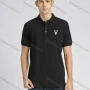 Wholesale Men's Cotton Plain Short Sleeve Letter Embroidery Rhinestone Casual Polo Shirt preview