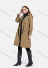 Wholesale Women's Lapel Double Breasted Mid Length Trench Coat With Buckle Belt - Liuhuamall