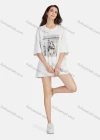 Wholesale Women's Hip Hop Crew Neck Loose Fit Short Sleeve Graphic Letter T-shirt - Liuhuamall