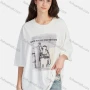 Wholesale Women's Hip Hop Crew Neck Loose Fit Short Sleeve Graphic Letter T-shirt preview