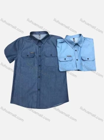 Wholesale Men's Casual Plain Flap Pockets Short Sleeve Shirt, LIUHUA CLOTHING WHOLESALE