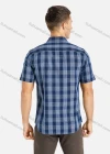 Wholesale Men's Casual Button Front Short Sleeve Plaid Shirt With Pocket - Liuhuamall