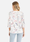 Wholesale Women's Casual Floral And Leaf Print Round Neck Blouse - Liuhuamall