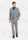 Wholesale Men's Formal Lapel Plaid Pockets Blazer & Waistcoat & Pant 3 Pieces Suit Sets - Liuhuamall