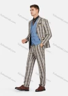 Wholesale Men's Formal Lapel Plaid Pockets Blazer & Waistcoat & Pant 3 Pieces Suit Sets - Liuhuamall