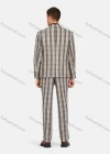 Wholesale Men's Formal Lapel Plaid Pockets Blazer & Waistcoat & Pant 3 Pieces Suit Sets - Liuhuamall