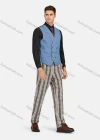 Wholesale Men's Formal Lapel Plaid Pockets Blazer & Waistcoat & Pant 3 Pieces Suit Sets - Liuhuamall