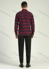 Wholesale Men's Striped Embroidery Long Sleeve Casual Shirt - Liuhuamall