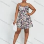 Wholesale Women's Casual Allover Floral Spaghetti Strap V Neck Cami Mini Dress With Belt preview