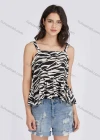 Wholesale Women's Casual Zebra Stripe Print Ruffle Hem Backless Cami Top - Liuhuamall