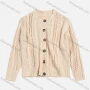 Wholesale Women's Rib-Knit Round Neck Long Sleeve Button Up Hollow Out Comfy Sweater preview