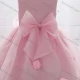 Wholesale Girls Lovely Plain Lace Bow Knot Pearl Decro Dress Pink Clothing Wholesale Market Liuhua