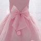 Girls Lovely Plain Lace Bow Knot Pearl Decro Dress Pink Clothing Wholesale Market -LIUHUA