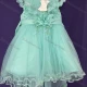 Wholesale Girls Lovely Embroidery High Low Hem Pearl Decro Dress Cyan Clothing Wholesale Market Liuhua