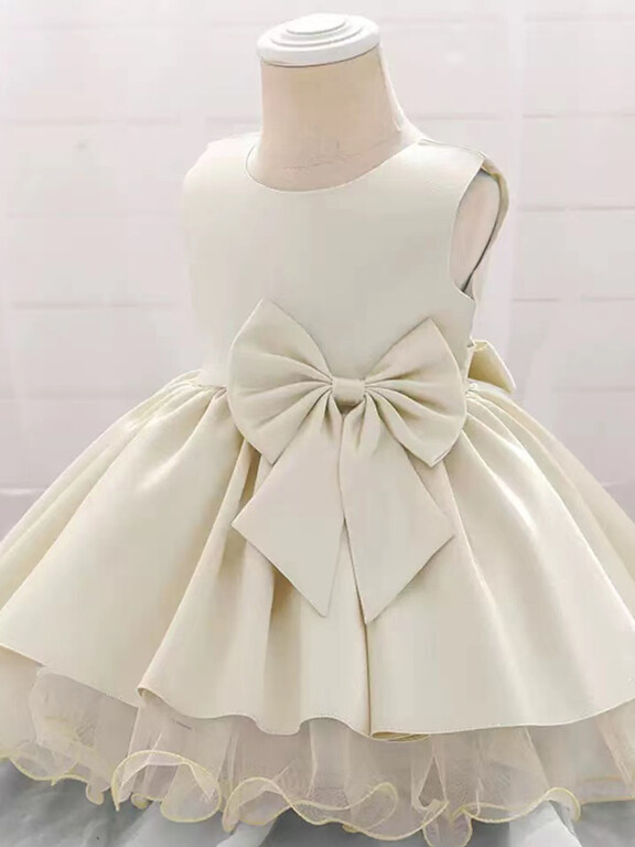 Girls Lovely Sleeveless Embroidery Bow Knot Dress, Clothing Wholesale Market -LIUHUA, Kids-Babies, Infant-Toddlers-Clothing-0-24months-