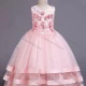 Wholesale Girls Lovely Sleeveless Embroidery Bow Knot Dress Pink Clothing Wholesale Market Liuhua