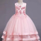 Girls Lovely Sleeveless Embroidery Bow Knot Dress Pink Clothing Wholesale Market -LIUHUA