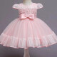 Girls Lovely Cap Sleeve Embroidery Bow Knot Pleated Dress Pink 2# Clothing Wholesale Market -LIUHUA