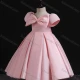 Wholesale Girls Lovely Cap Sleeve Embroidery Bow Knot Pleated Dress Pink 1# Clothing Wholesale Market Liuhua