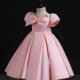 Girls Lovely Cap Sleeve Embroidery Bow Knot Pleated Dress Pink 1# Clothing Wholesale Market -LIUHUA