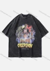 Wholesale Men's Fashion Hip Hop Oversized Crew Neck Short Sleeve Wash Distressed Graphic T-shirt 782# - Liuhuamall