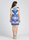 Wholesale Women's Casual Sleeveless Round Neck Floral Print Zip Back Short Dress - Liuhuamall
