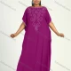 Wholesale Women's African Plus Size Vintage Round Neck Robe Batwing Sleeve Floral Embroidery Plain Kaftan Dress 6# Clothing Wholesale Market Liuhua