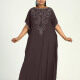 Women's African Plus Size Vintage Round Neck Robe Batwing Sleeve Floral Embroidery Plain Kaftan Dress 13# Clothing Wholesale Market -LIUHUA
