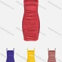 Wholesale Women's Fashion Satin Ruched Sleeveless Bodycon Plain Cami Dress preview
