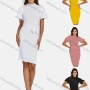 Wholesale Women's Causal Mock Neck Lantern Sleeve Bodycon Plain Dress With Belt preview