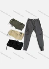 Wholesale Men's Casual Plain Multiple Pockets Drawstring Elastic Waist Cargo Pants 658# - Liuhuamall