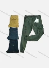 Wholesale Men's Casual Plain Multiple Pockets Button Closure Cargo Pants 1860# - Liuhuamall