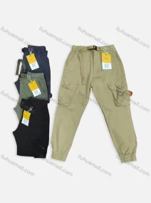 Wholesale Men's Casual Plain Multiple Pockets Belted Cargo Pants 1887#, LIUHUA CLOTHING WHOLESALE
