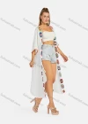 Wholesale Women's Casual 3/4 Sleeve Embroidery Long Robe Cardigan With Belt B111# - Liuhuamall