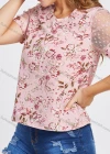 Wholesale Women's Casual Lace Perspective Sleeve Floral Print Blouse 1771# - Liuhuamall