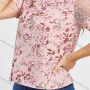 Wholesale Women's Casual Lace Perspective Sleeve Floral Print Blouse 1771# preview