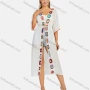 Wholesale Women's Casual 3/4 Sleeve Embroidery Long Robe Cardigan With Belt B111# preview