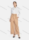 Wholesale Women's Casual Plain High Waist Button Front Wide Leg Pants - Liuhuamall
