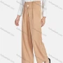 Wholesale Women's Casual Plain High Waist Button Front Wide Leg Pants preview