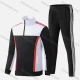 Wholesale Men's Athletic Workout Splicing Colorblock Stand Neck Zip Jacket & Elastic Waist Ankle Length Pants 2 Piece Set 53626# White Clothing Wholesale Market Liuhua
