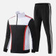 Men's Athletic Workout Splicing Colorblock Stand Neck Zip Jacket & Elastic Waist Ankle Length Pants 2 Piece Set 53626# White Clothing Wholesale Market -LIUHUA
