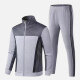 Men's Athletic Workout Splicing Colorblock Stand Neck Zip Jacket & Elastic Waist Ankle Length Pants 2 Piece Set 53626# Gray Clothing Wholesale Market -LIUHUA