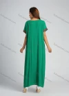 Wholesale Women's Sequin Embroidery Trim Ruffle Hem Batwing Sleeve Maxi Kaftan - Liuhuamall
