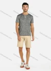 Wholesale Men's Casual Space Dye Regular Fit Henry Short Sleeve Shirt - Liuhuamall