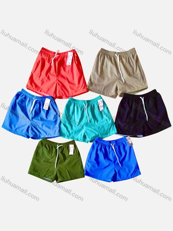 Wholesale Men's Swim Trunks Quick Dry Plain Drawstring Beach Shorts