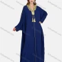 Wholesale Women's Elegant Muslim Islamic Embroidery Tassel Long Sleeve V Neck Floor Length Abaya Robe Dress ZRSF-49# preview