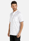 Wholesale Men's Casual Allover Print Striped Trim Short Sleeve Patch Pocket Polo Shirt - Liuhuamall